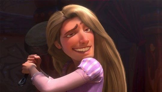 Рапунцель со сковородкой и Юджин