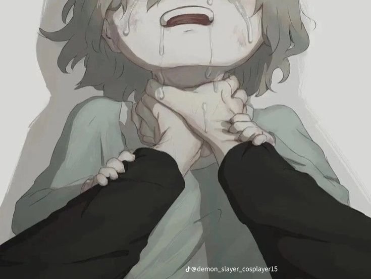 Человек душит другого арт