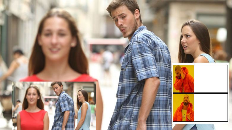 Мем оборачивается на девушку