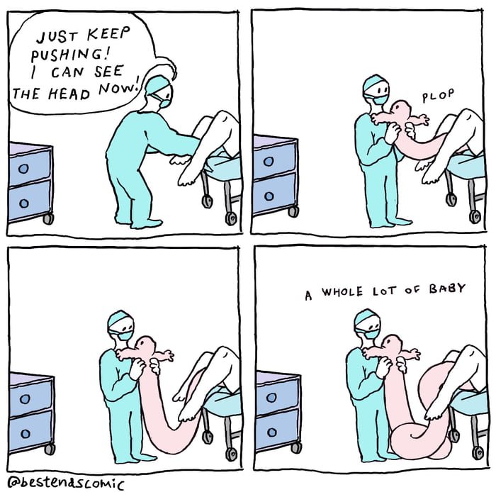 Смешные комиксы про роды