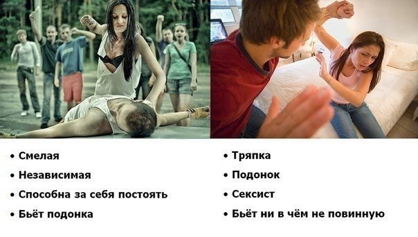 Мужчина бьет женщину Мем