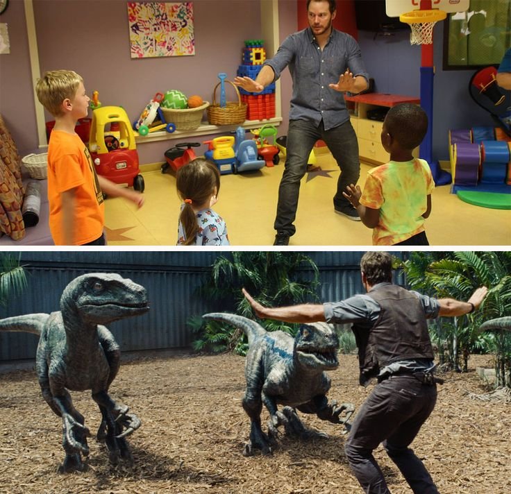 Крис Прэтт и динозавры