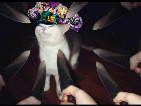 Кот с ножом Мем