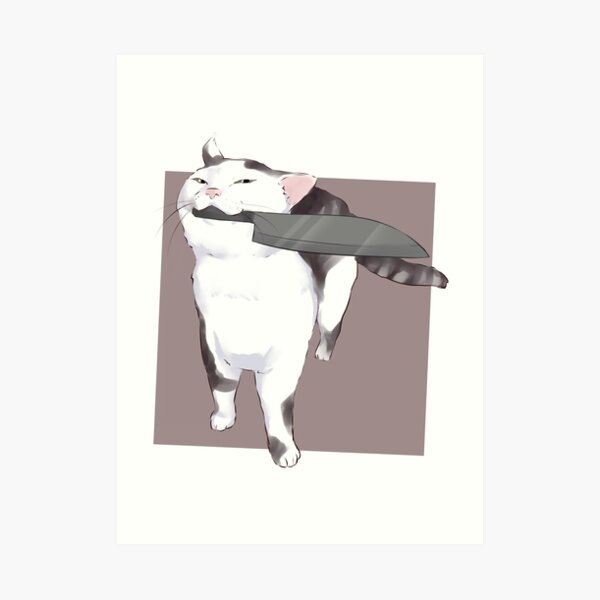 Кот с ножом