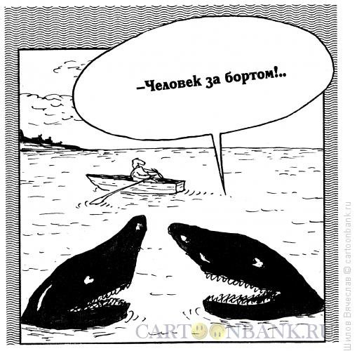 Человек за бортом! Карикатура