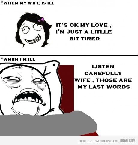 Когда мужчина болеет