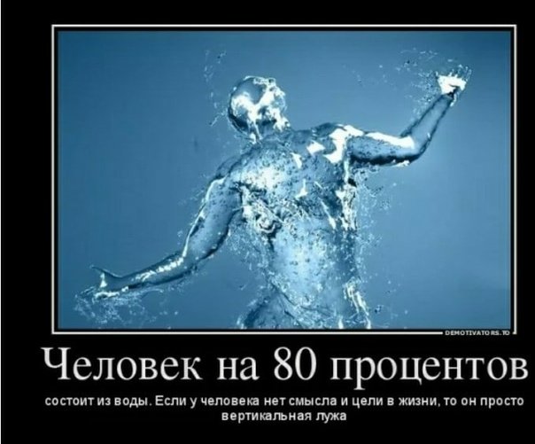 Человек на 80 процентов состоит из воды