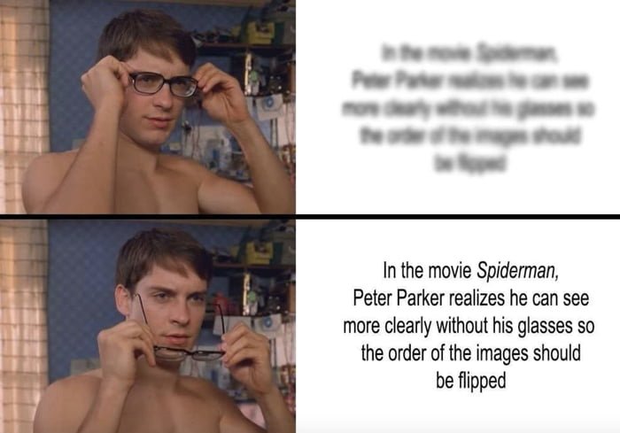 Питер Паркер одевает очки