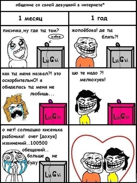 Мем про общение в интернете и в жизни