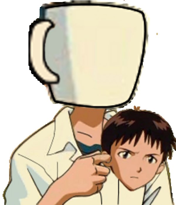 Евангелион Синдзи Икари с кружкой