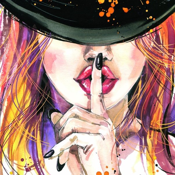 Картина девушка в шляпе