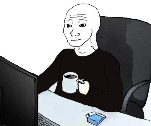 Wojak перед компом