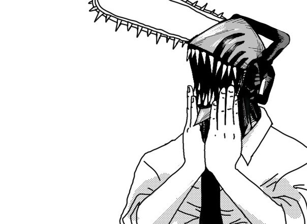 Человек бензопила чб