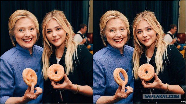 Хлоя Грейс Морец и Хиллари Клинтон пончики