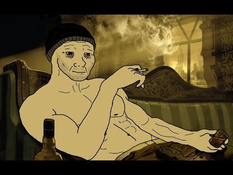 Курящий мужик в шапке