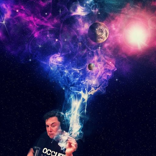 Илон Маск курит арт