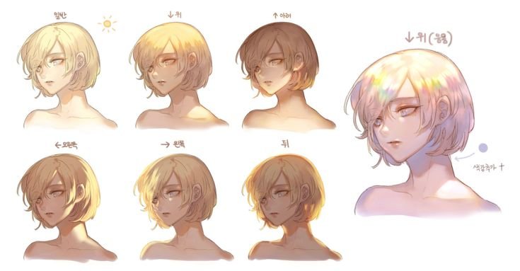 Тени на волосах референс