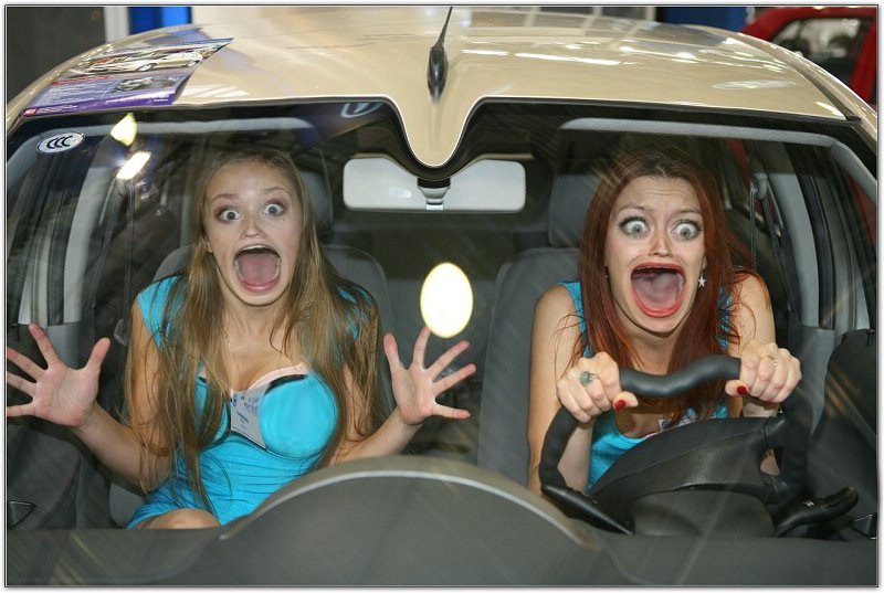 Девушка за рулем смешные картинки