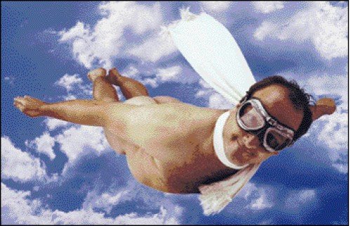 Парень летит