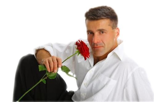 Парень с цветком