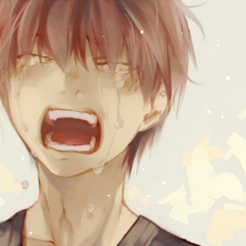 Аниме парень плачет