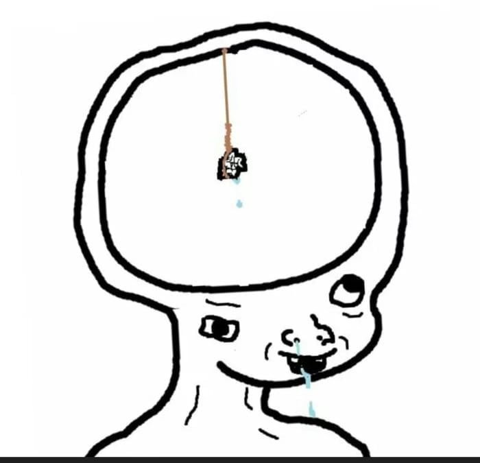 Чел с маленьким мозгом Мем