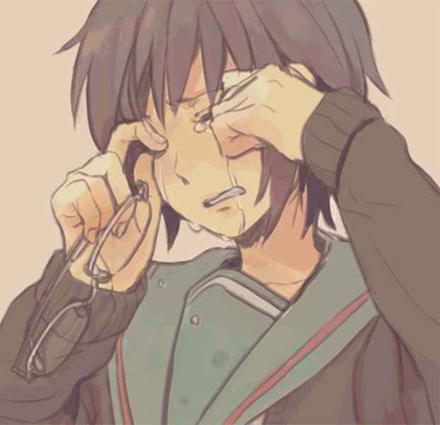 Плачущий аниме пацан