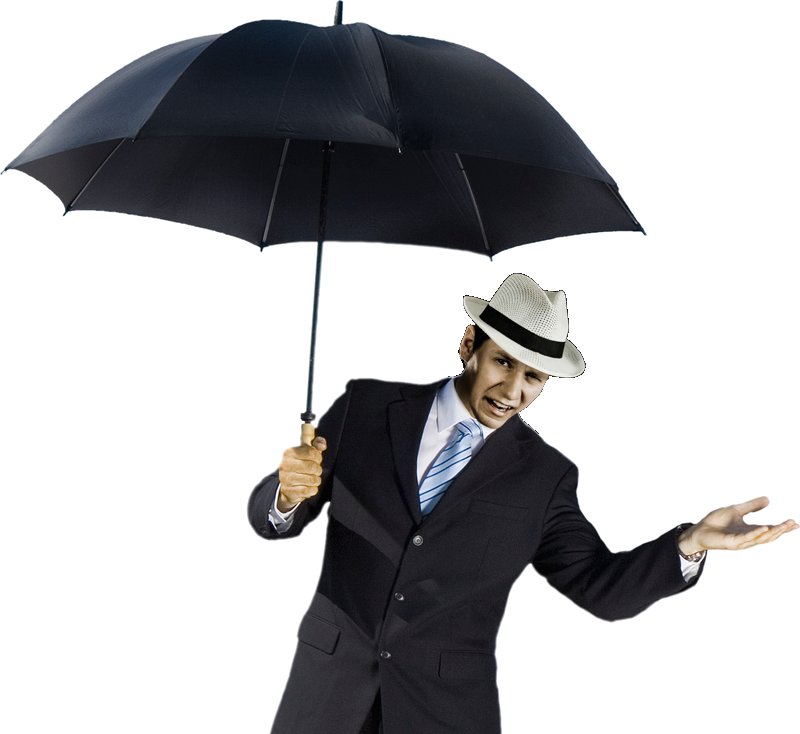 Мужчина под зонтом