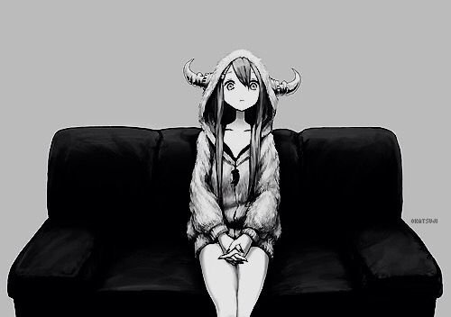 Аниме девушка с рожками