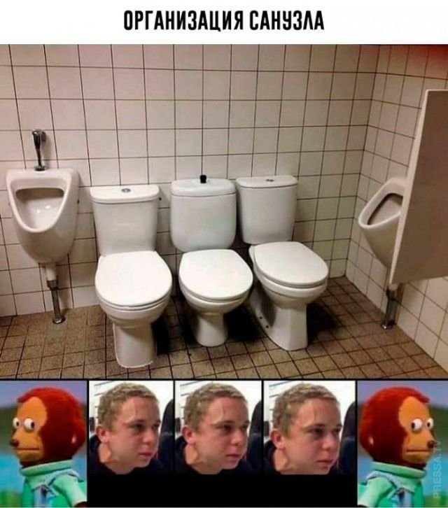 Унитазы друг напротив друга