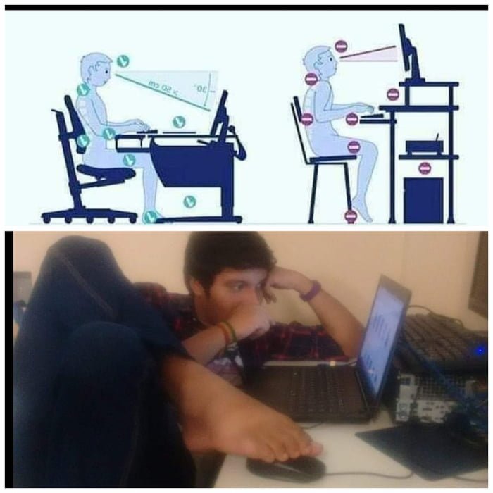 Поза сидя за компьютером