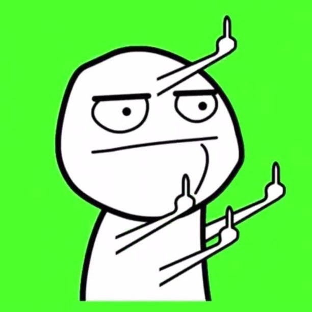 Человек показывает фак