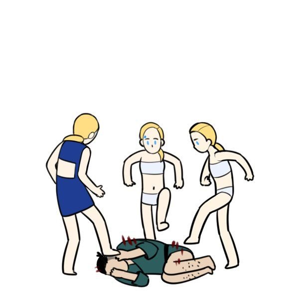 Толпа пинает человека Мем