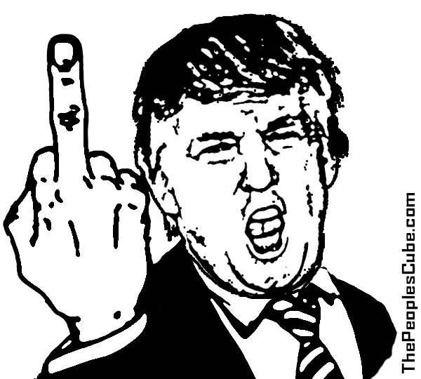 Человек показывает фак