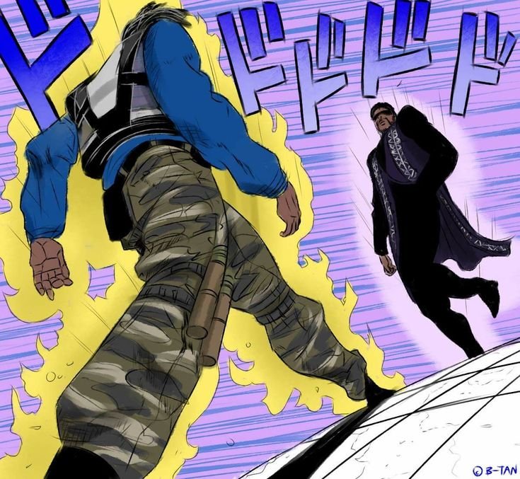 Жожо дио и Джотаро идут