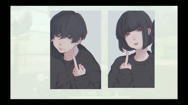 Парные аниме обои для парня и девушки