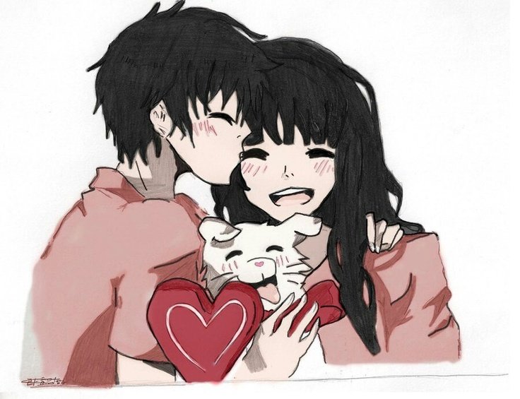 Аниме пары с сердечками