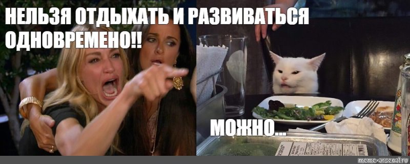 Мем женщина и кот