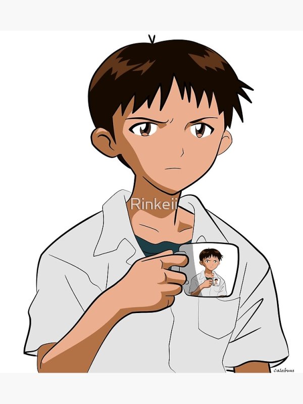 Евангелион Синдзи с кружкой