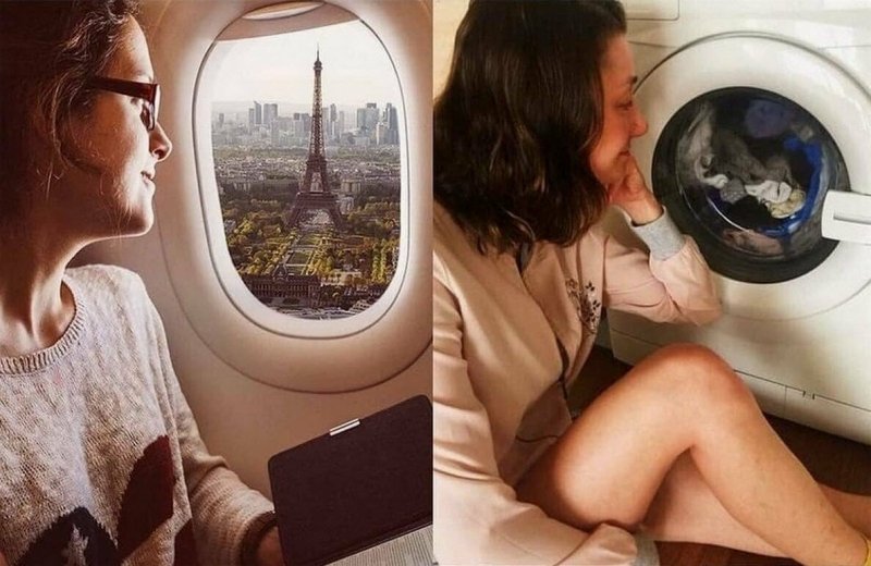 Девушка в стиральной машине