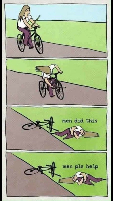 Парень вставляет палку в колесо