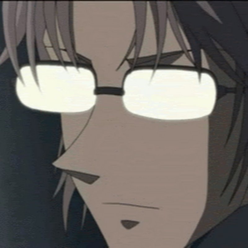 Отблеск в очках аниме