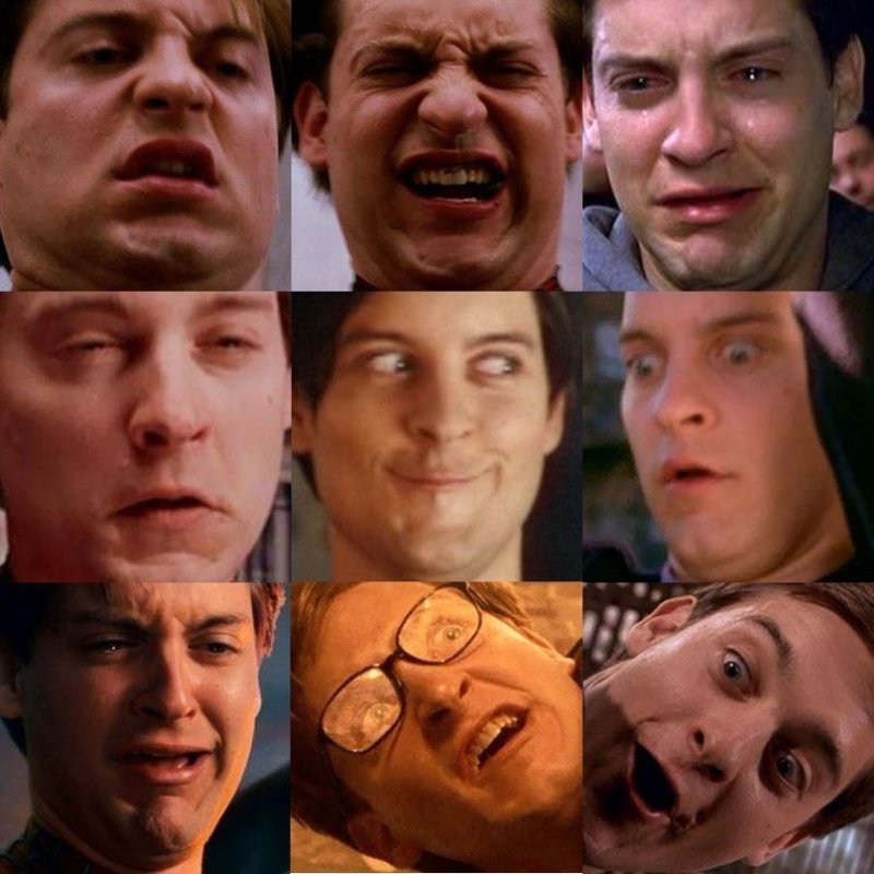 Тоби Магуайр плачет