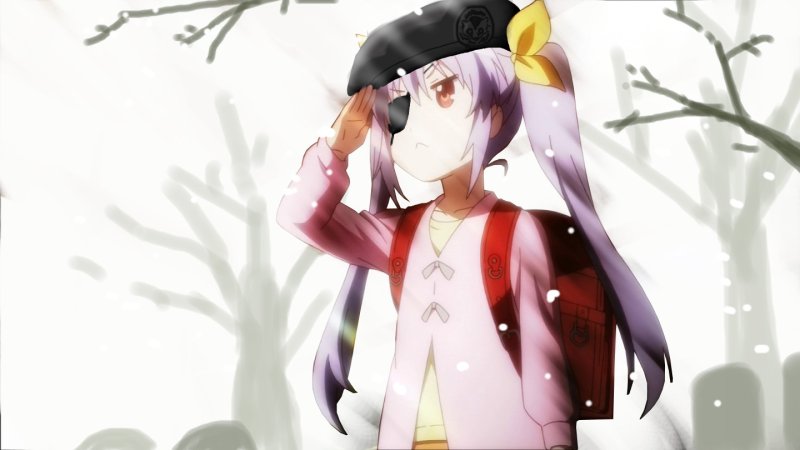 Аниме тян отдает честь