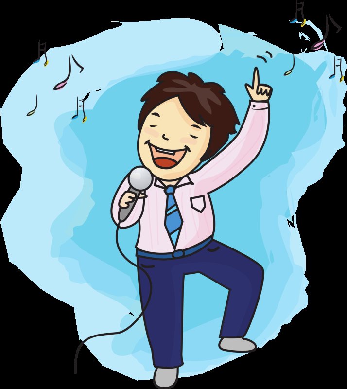 Мультяшный человек поет