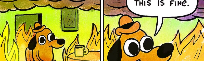 Собака сидит в горящей комнате