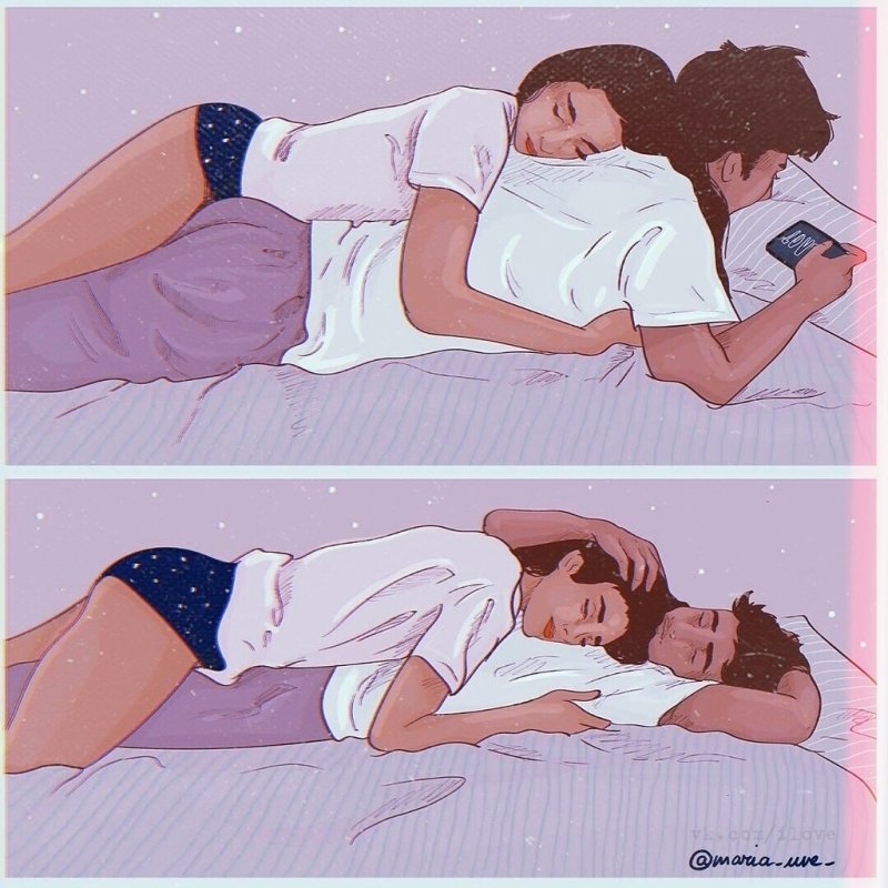 Парень с девушкой лежат