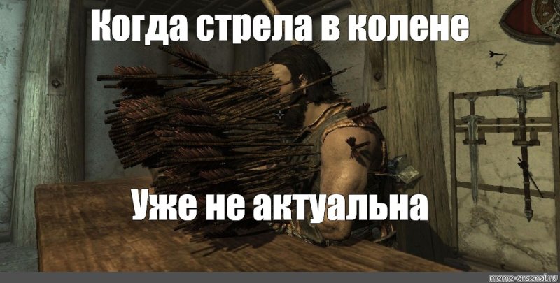 Скайрим Мем про стрелу в колене
