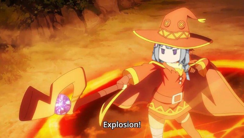 Мегумин кастует взрыв