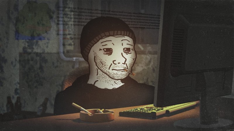 Wojak Doomer за компом